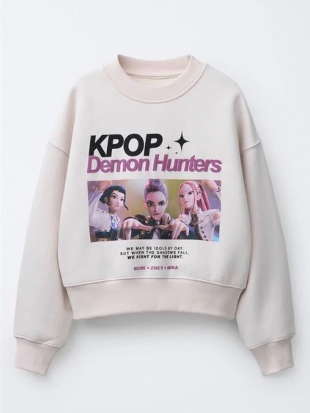 NWT Zara Kids K-Pop Demon Hunters Netflix Printed Sweatshirt Size 8-9